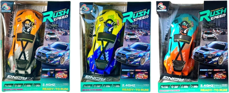 Coche RC de drift teledirigido con luces, sonidos y vapor + cargador