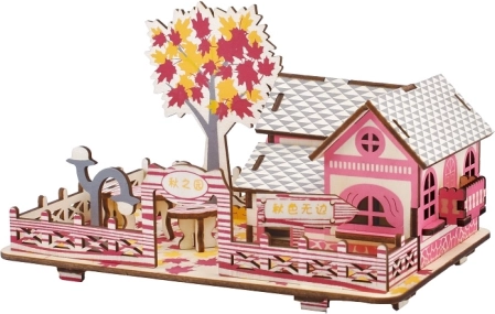 Rompecabezas 3D de madera Casa de Otoño WOODCRAFT