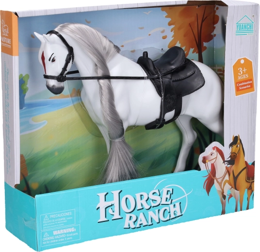 Figura de caballo con silla de montar negra de 32 cm - 1 unidad