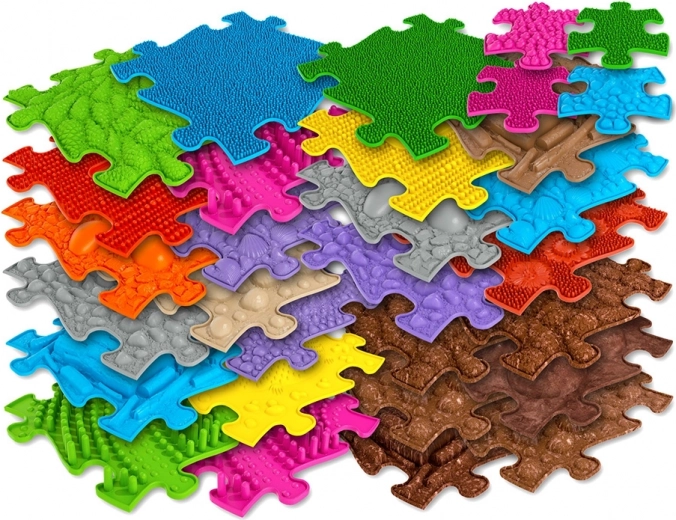 Woopie alfombra ortopédica sensomotora Royal Puzzle, 26 piezas + 4 pequeñas