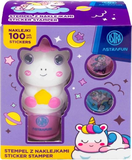 Sello Astra con 100 pegatinas – unicornio