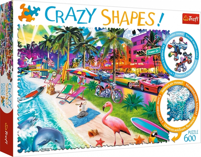 Puzzle TREFL Crazy Shapes – Playa Miami, 600 piezas