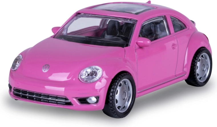 Modelo metálico Volkswagen Beetle rosa a escala 1:43