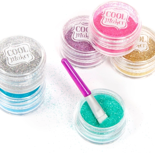 Seis colores brillantes de purpurina