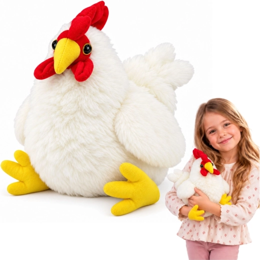 Gallina blanca de peluche de 30 cm