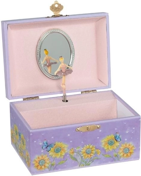 Joyero musical GOKI Pixie con girasol – melodía El lago de los cisnes