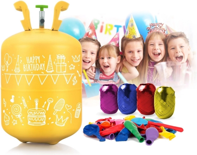Todo en uno: helio, globos y cinta