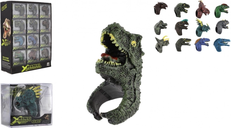 Anillo infantil ajustable de dinosaurio, plástico, 2 × 4 cm (mix de motivos)