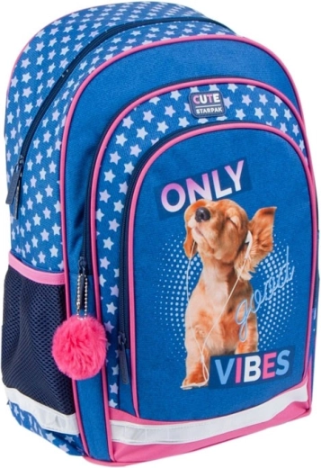 Mochila infantil Good Vibes con estrellitas y elementos reflectantes