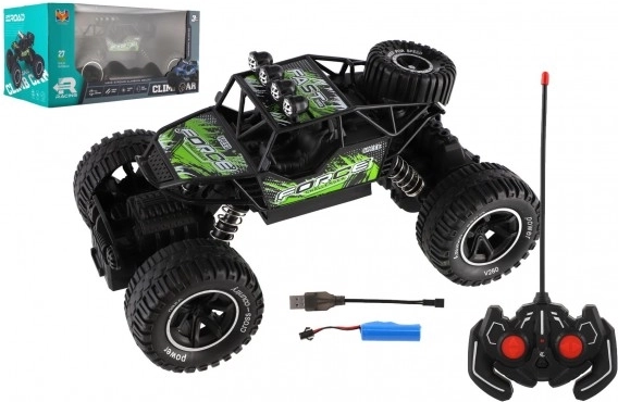 Coche RC Off-Road verde con luz