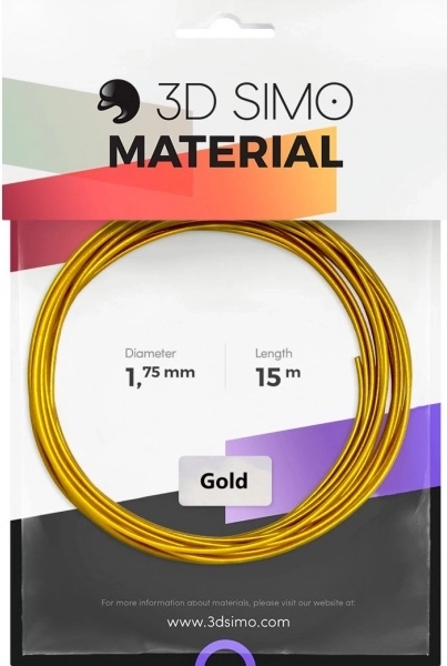 Filamento oro real de 1,75 mm para bolígrafos 3D e impresión 3D – dorado, 15 m