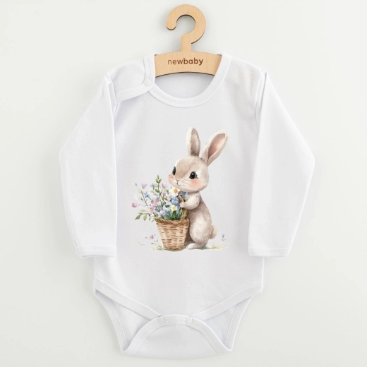 Body infantil con estampado de conejito con florecitas New Baby