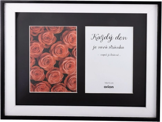 Marco de fotos de madera para 2 fotografías 10 × 15 cm, negro
