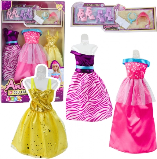 Conjunto de vestidos y accesorios para muñecas Anlili – 8 piezas