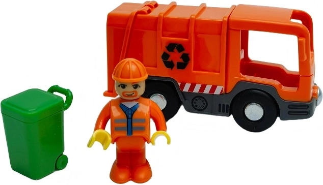 Camión de basura con accesorios para escenarios realistas