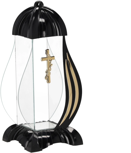 Farol conmemorativo M con motivo de cruz negro - 1 unidad