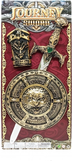 Juego de espada y escudo bronce 47 cm