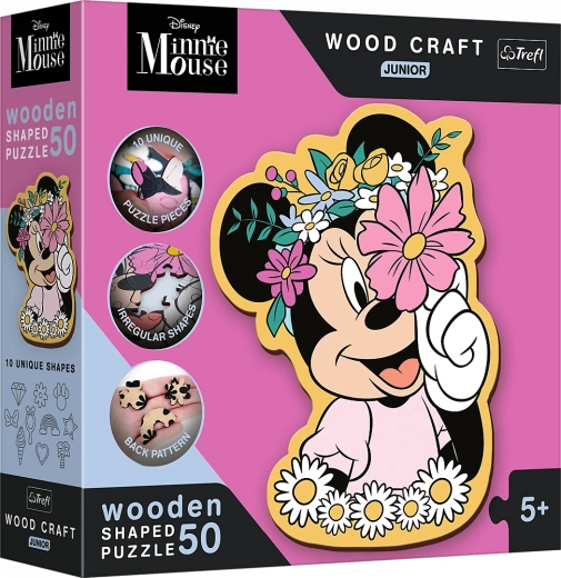Puzle de madera junior En el mundo de Minnie 50 piezas
