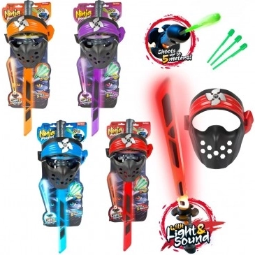Set Ninja con espada, máscara y dardos con luz y sonido