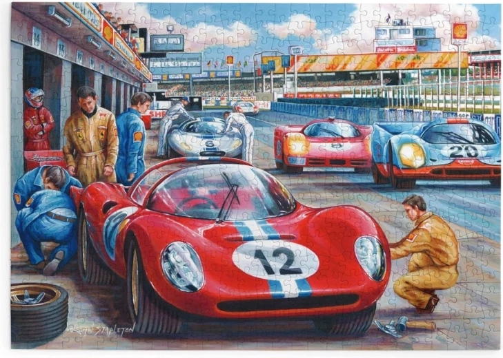 House of Puzzles Carreras de automóviles – Pit Stop, 500 piezas grandes