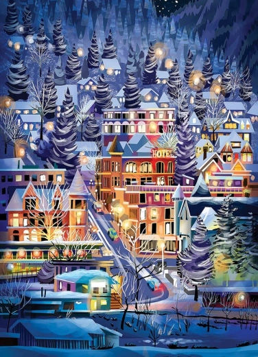Puzzle Ciudad de esquí 500 piezas