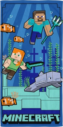 Toalla infantil de secado rápido Minecraft: aventura submarina