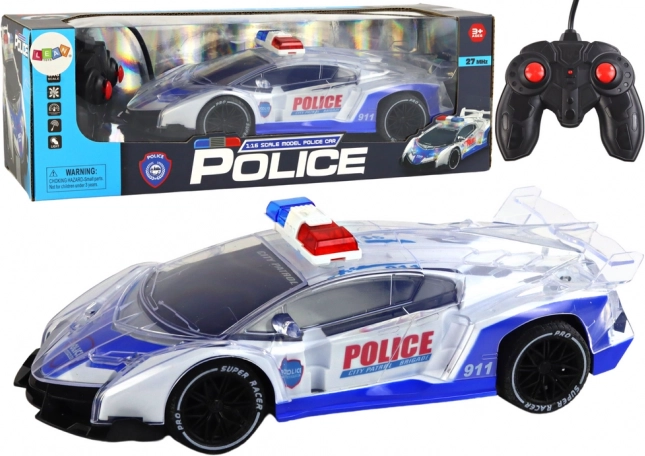 Coche deportivo de policía teledirigido 1:16 con luces
