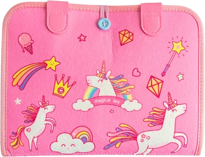 Libro suave con motivo de unicornio