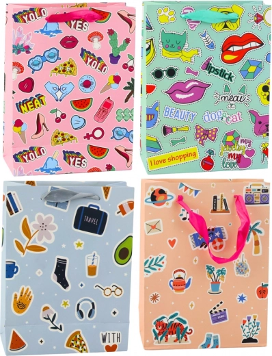 Bolsa de regalo con motivo de pegatinas