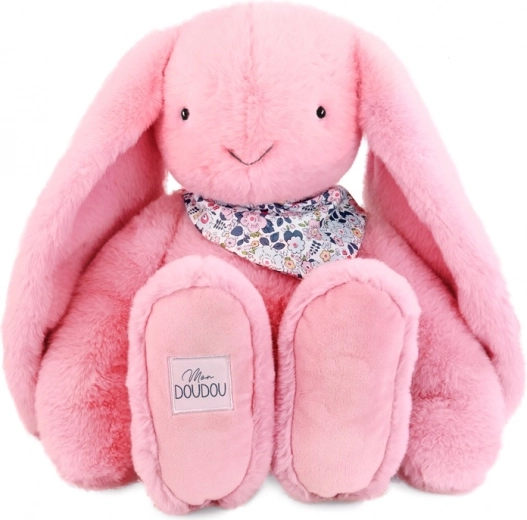 Doudou conejito de peluche con pañuelo rosa