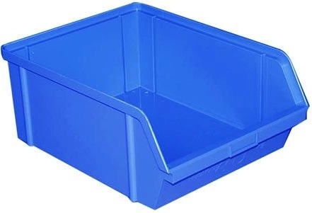 Caja de almacenamiento inclinada 40 kg, 400 × 300 × 162 mm, azul