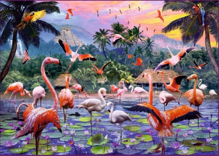 Puzzle de flamencos rosas 1000 piezas