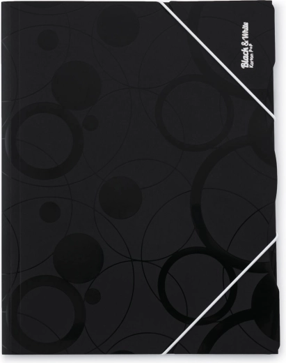Carpeta con goma A4 black and white, negra