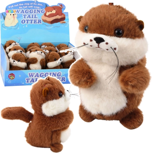 Nutria de peluche con cola giratoria y silbato – llavero 12,5 cm