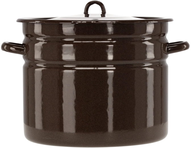 olla esmaltada de 20 l, 32 cm, marrón con tapa