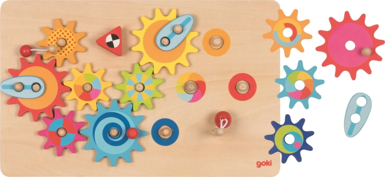 Goki juego de madera con engranajes, 16 piezas