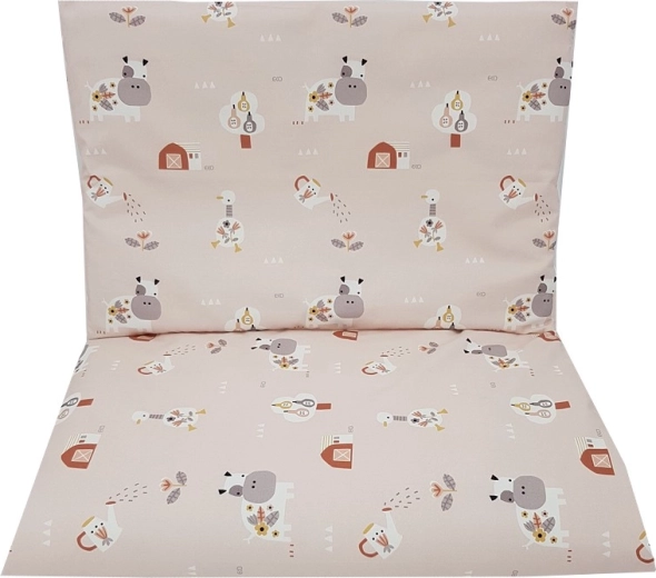 Ropa de cama EKO de algodón ecológico para cuna My farm powder pink 40 × 60 cm, 90 × 120 cm (2 piezas)