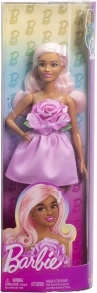 Muñeca Barbie Fashionistas con vestido rosa