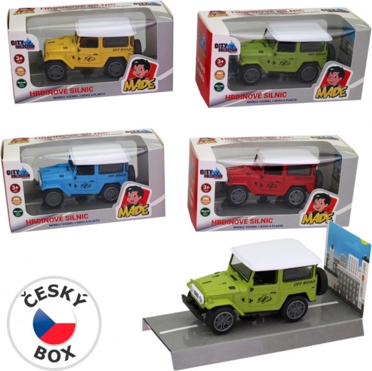 Coche Jeep metálico con retroceso