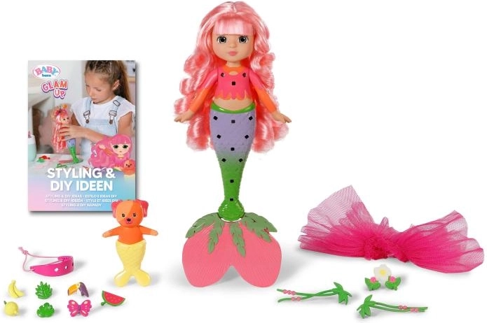 BABY born Glam Up sirena Sunshine con cambio de color de cabello