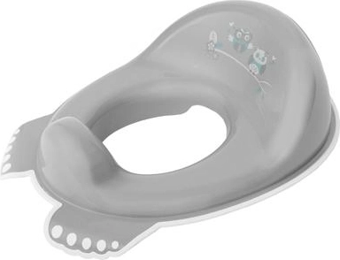 Asiento infantil antideslizante para WC con motivo de búho – gris