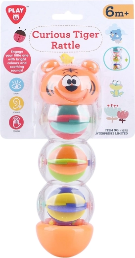 Sonajero curioso de tigre Playgo - 1 pieza