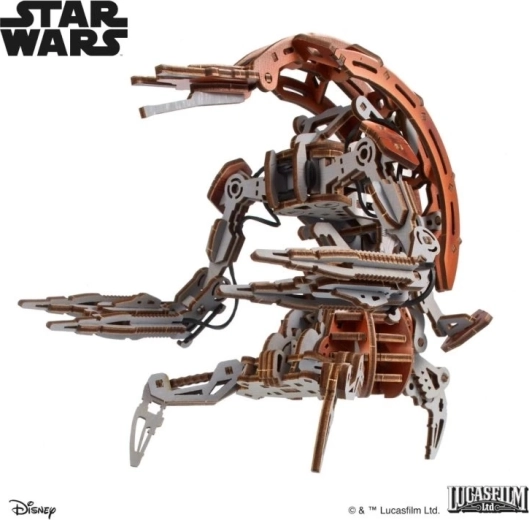 Ugears rompecabezas mecánico 3D de madera Star Wars Droideka