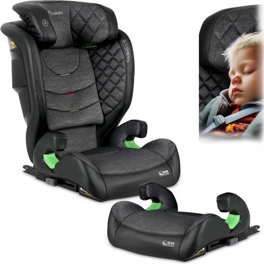 Silla de coche infantil Nukido Louis 100–150 cm ISOFIX, negro-gris