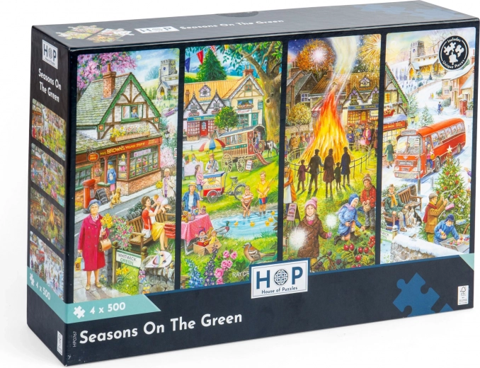HOP Puzzle Las estaciones del año, set de 4 x 500 piezas