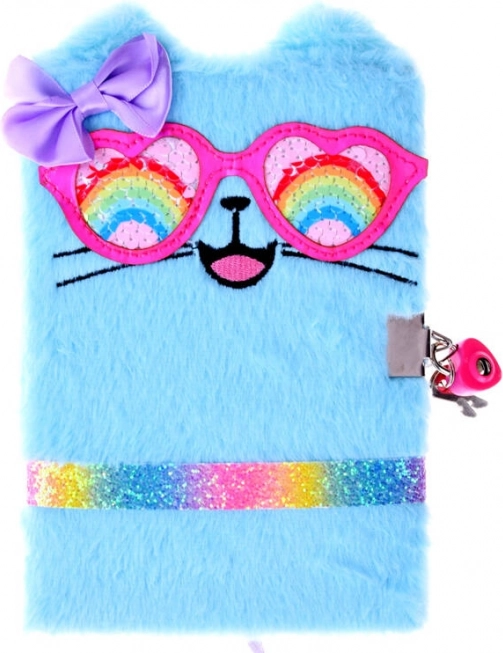 Diario de peluche con candado Niebieski Kotek