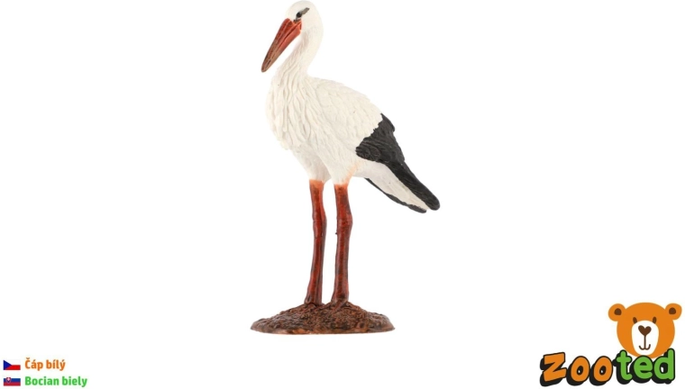 Figura de cigüeña blanca de 9 cm