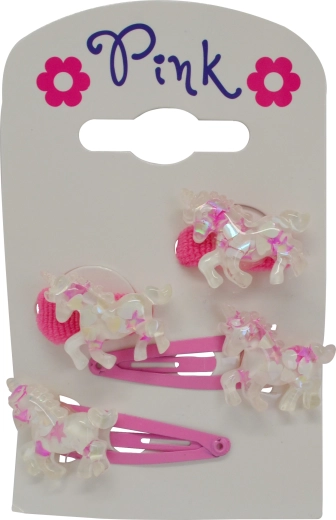 Accesorios para el cabello con motivo de unicornio – set de 4 uds.
