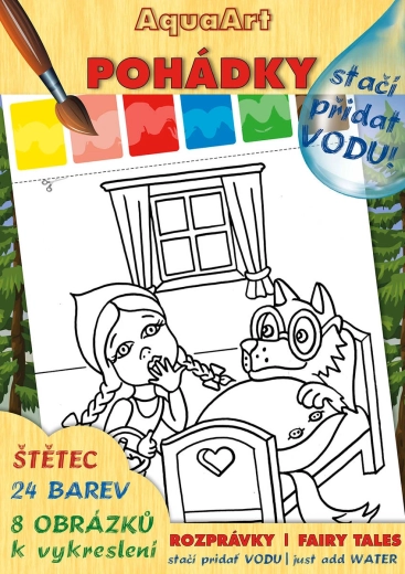 AKIM Aquaart libro para colorear AquaArt solo hay que añadir agua – cuentos de hadas, set con pinturas y pincel