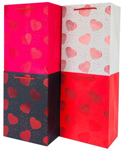 Bolsa de regalo de papel Toro con corazones 32 × 26 × 12 cm